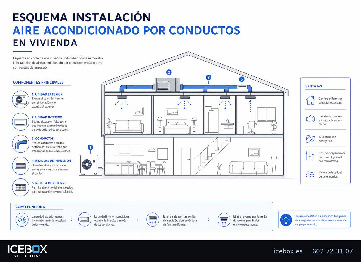 Aire acondicionado por conductos o splits: ¿cuál es mejor?